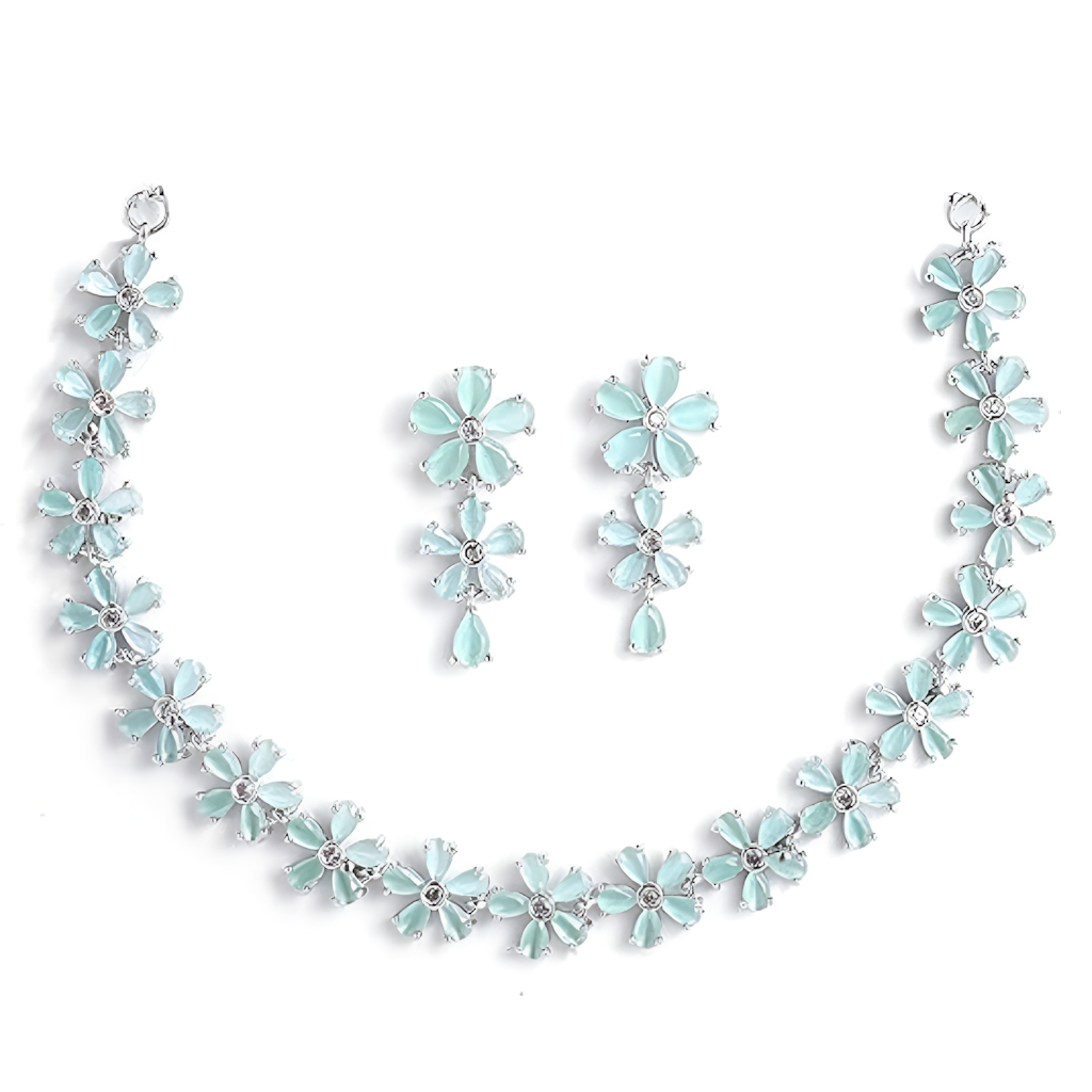 Women Beautifull Flora Design Necklace Set Size 38.5X3.5X0.3 CM  Color